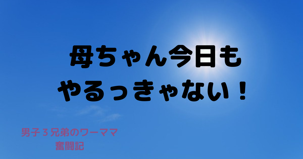 母ちゃん今日もやるっきゃない！